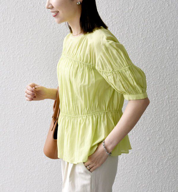 SHIPS any「SHIPS any:〈洗濯機可能〉コード リボン パフスリーブ ブラウス」|シャツ・ブラウス|