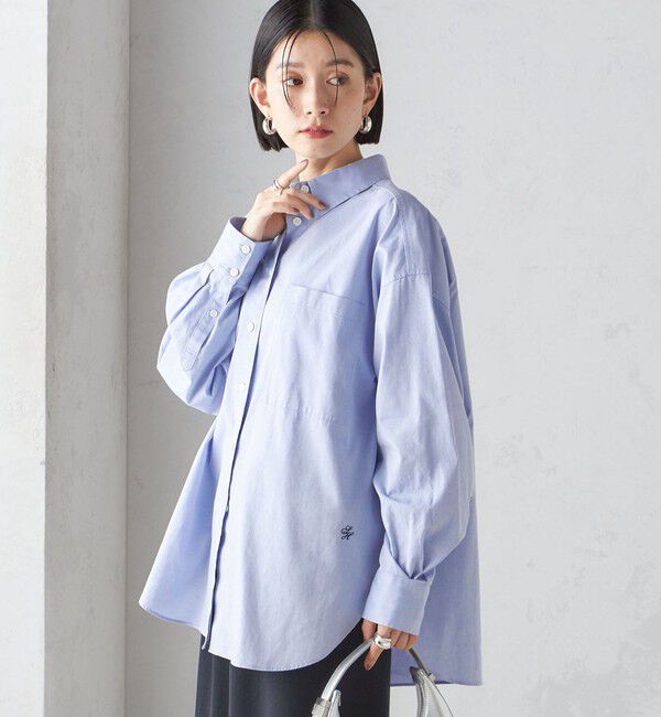 SHIPS for women「〈洗濯機可能〉ピン オックス 刺繍 シャツ」|シャツ・ブラウス|