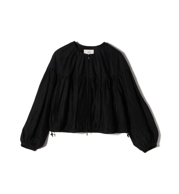 SHIPS for women「〈手洗い可能〉リネン混 シアー ギャザー ブルゾン」|ブルゾン・スタジャン|