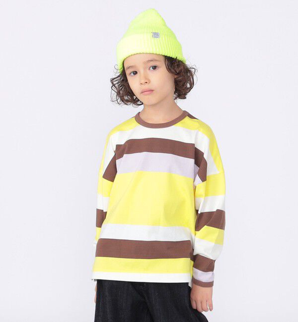 SHIPS KIDS「SHIPS KIDS:100～125cm/ マルチ ボーダー ロングスリーブ Tシャツ」|Tシャツ・カットソー|