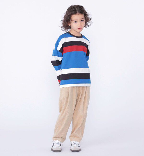 SHIPS KIDS「SHIPS KIDS:100～125cm/ マルチ ボーダー ロングスリーブ Tシャツ」|Tシャツ・カットソー|