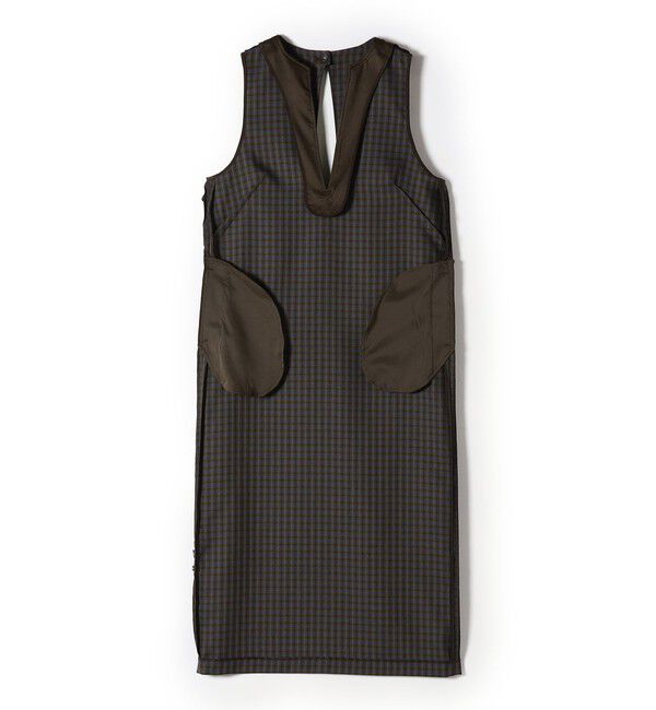 SHIPS for women「〈手洗い可能〉アジャスト ボタン チェック ジャンパー スカート」|ジャンパースカート|