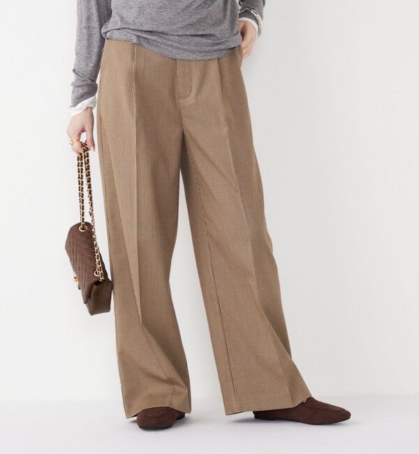 SHIPS Colors 「SHIPS Colors:〈洗濯機可能〉裏起毛 チェック ワイド パンツ」|その他|