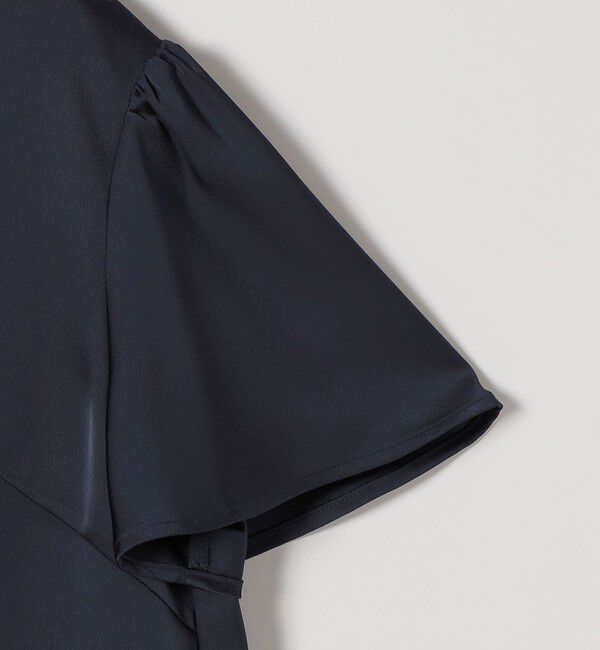 SHIPS any「《予約》SHIPS any:〈洗濯機可能〉サテン レースカラー ショートスリーブ ブラウス」|シャツ・ブラウス|