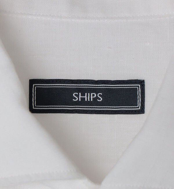 SHIPS「SHIPS: ウォッシュド リネン ワンピースカラー ソリッド シャツ」|シャツ・ブラウス|