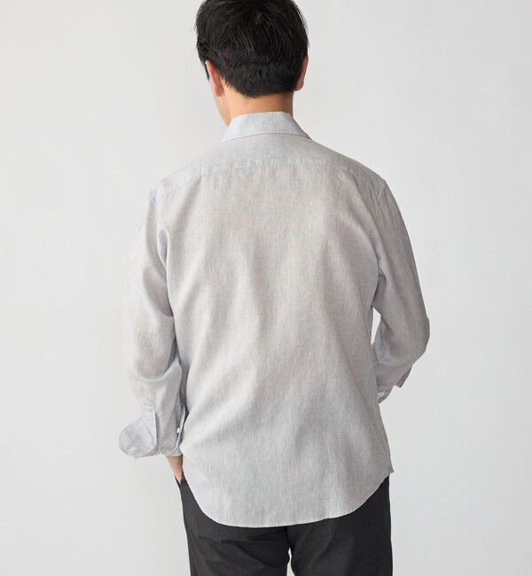 SHIPS「SHIPS: ウォッシュド リネン ワンピースカラー ソリッド シャツ」|シャツ・ブラウス|