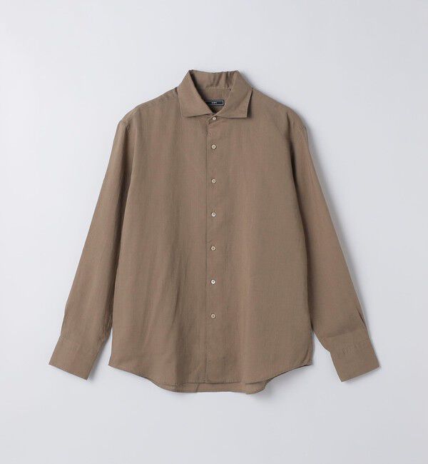 SHIPS「SHIPS: ウォッシュド リネン ワンピースカラー ソリッド シャツ」|シャツ・ブラウス|