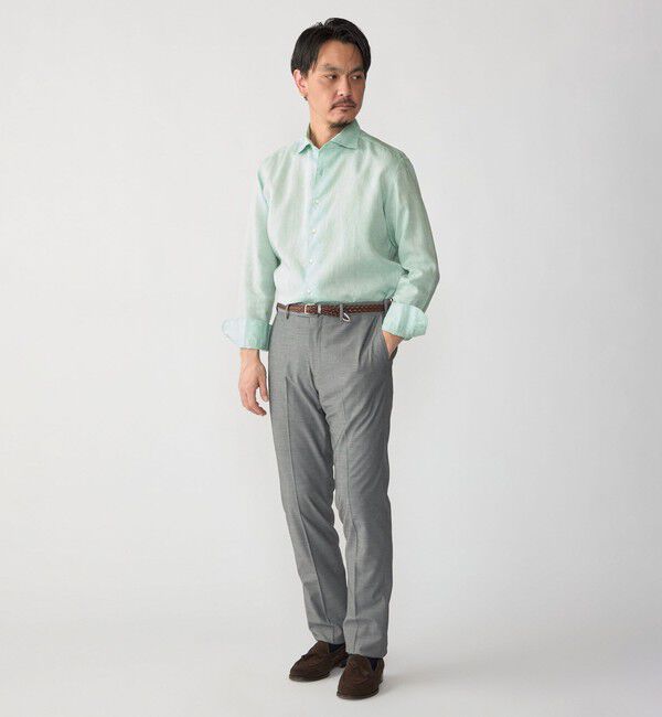 SHIPS「SHIPS: ウォッシュド リネン ワンピースカラー ソリッド シャツ」|シャツ・ブラウス|