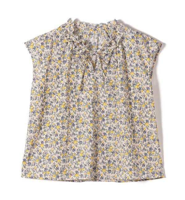 SHIPS Colors 「《予約》SHIPS Colors:〈手洗い可能〉フルーツ プリント フリルネック ブラウス◆」|シャツ・ブラウス|