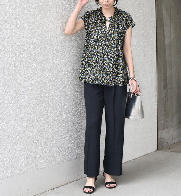 SHIPS Colors 「《予約》SHIPS Colors:〈手洗い可能〉フルーツ プリント フリルネック ブラウス◆」|シャツ・ブラウス|