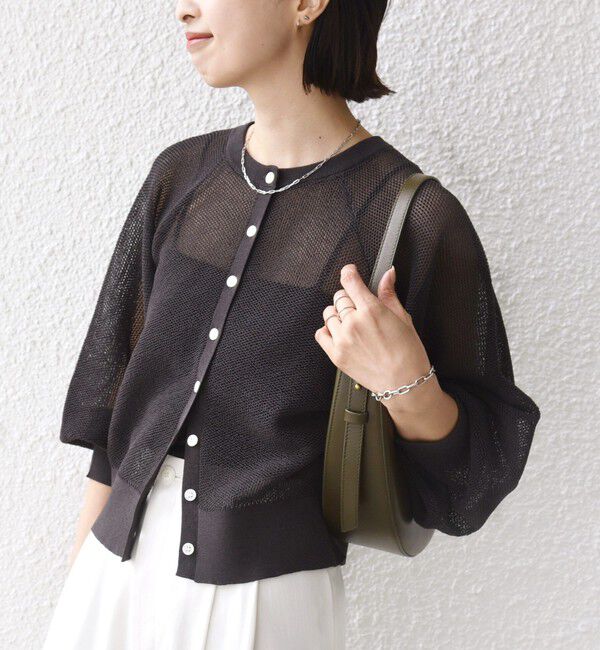 SHIPS for women「《予約》〈手洗い可能〉16G カーディガン」|カーディガン|ダークグレー