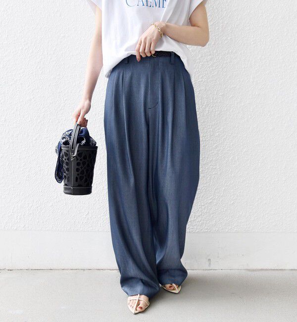 SHIPS for women「〈接触冷感/UVカット/手洗い可能〉スマート イージー デニム ライク タック パンツ」|その他|