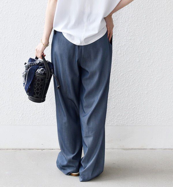 SHIPS for women「〈接触冷感/UVカット/手洗い可能〉スマート イージー デニム ライク タック パンツ」|その他|