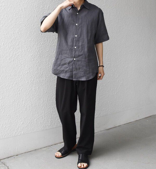 SHIPS any「SHIPS any:〈洗濯機可能〉NOVELTEX リネン レギュラーカラー シャツ◆」|シャツ・ブラウス|
