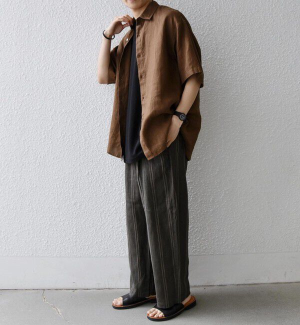 SHIPS any「SHIPS any:〈洗濯機可能〉NOVELTEX リネン レギュラーカラー シャツ◆」|シャツ・ブラウス|