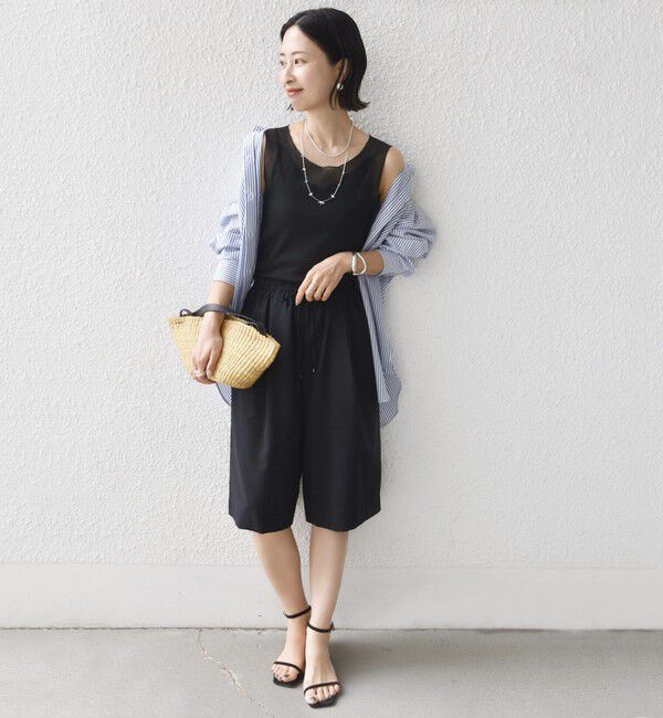 SHIPS for women「〈手洗い可能〉布帛 ドッキング ベア テレコ タンクトップ」|タンクトップ|