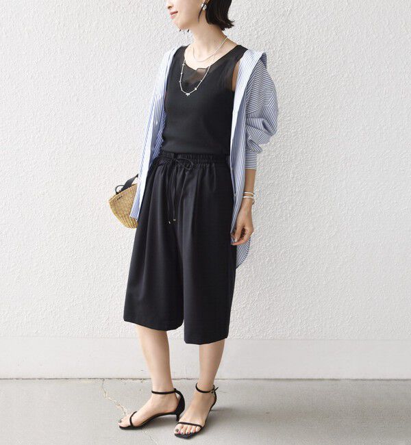 SHIPS for women「〈手洗い可能〉布帛 ドッキング ベア テレコ タンクトップ」|タンクトップ|