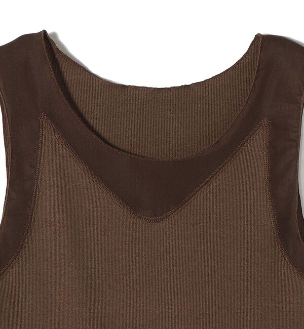 SHIPS for women「〈手洗い可能〉布帛 ドッキング ベア テレコ タンクトップ」|タンクトップ|