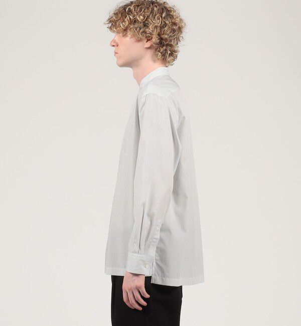 CABaN「CABaN コットンブロード ピンストライプバンドカラーシャツ」|シャツ・ブラウス|