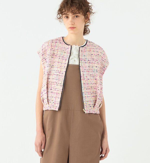 TOMORROWLAND collection「コロレファンシーツイード ジップアップジレ」|ベスト・ジレ|