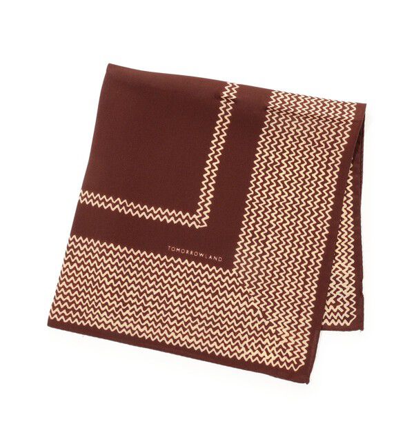 TOMORROWLAND GOODS「TOMORROWLAND MADE IN ITALY シルクポケットチーフ」|バンダナ・スカーフ|48 ブラウン系