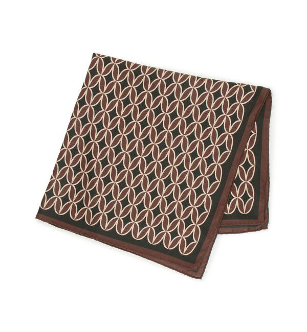 TOMORROWLAND GOODS「TOMORROWLAND ジオメトリック柄 シルクスカーフ」|バンダナ・スカーフ|46 ブラウン系