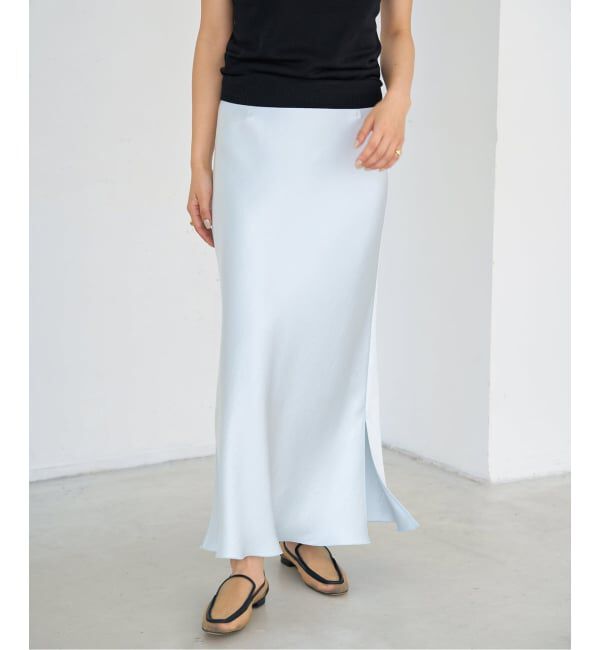 IENA「《WEB・一部店舗限定 追加12》ダブルサテンスカート」|スカート|