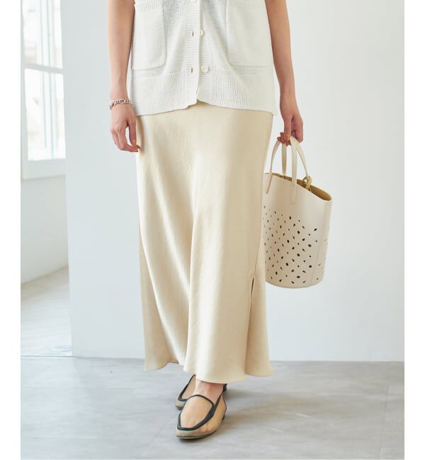 IENA「《WEB・一部店舗限定 追加12》ダブルサテンスカート」|スカート|