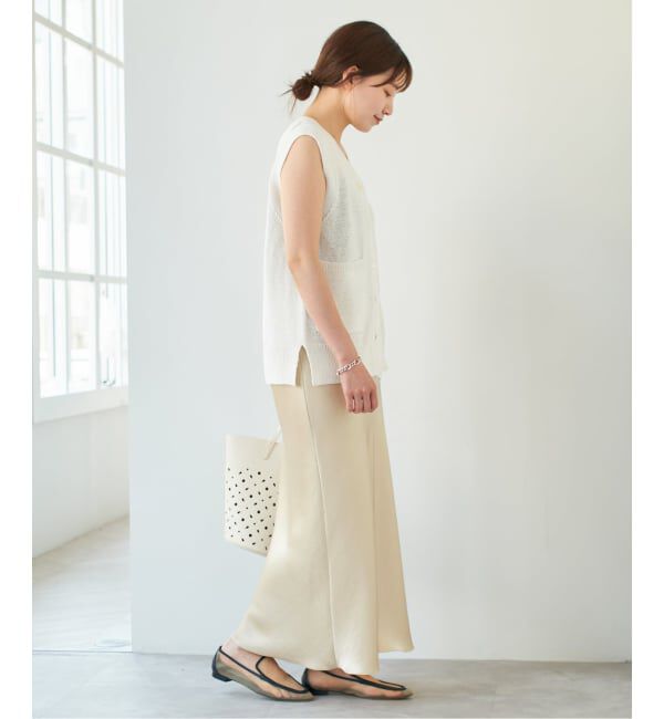 IENA「《WEB・一部店舗限定 追加12》ダブルサテンスカート」|スカート|