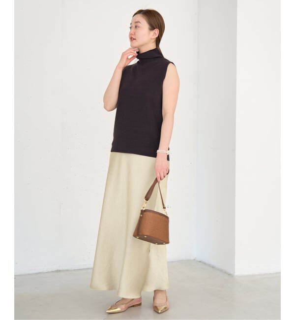 IENA「《WEB・一部店舗限定 追加12》ダブルサテンスカート」|スカート|