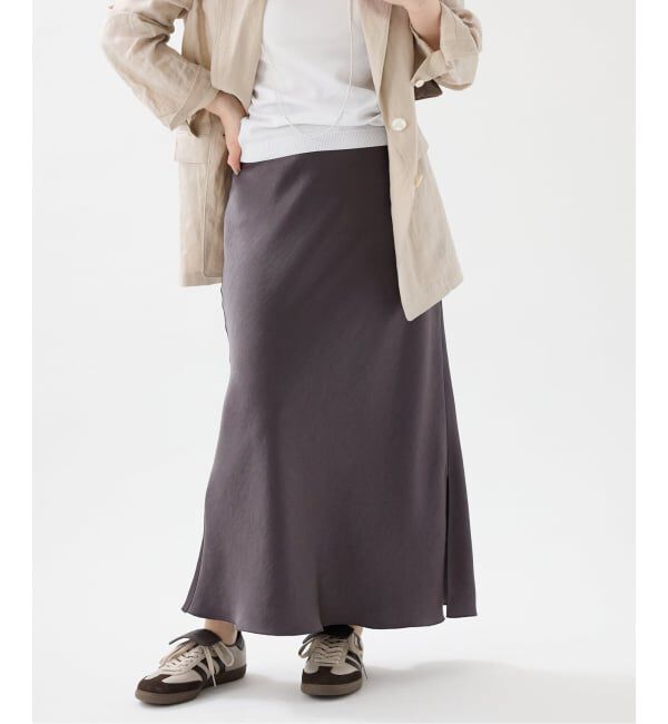 IENA「《WEB・一部店舗限定 追加12》ダブルサテンスカート」|スカート|