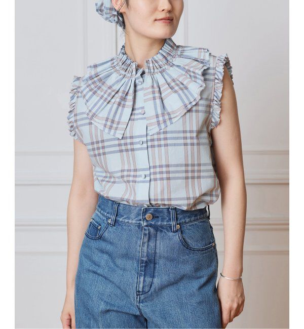 IENA LA BOUCLE「IENA LA BOUCLE C/Pポプリンフリルカラーシャツ」|シャツ・ブラウス|