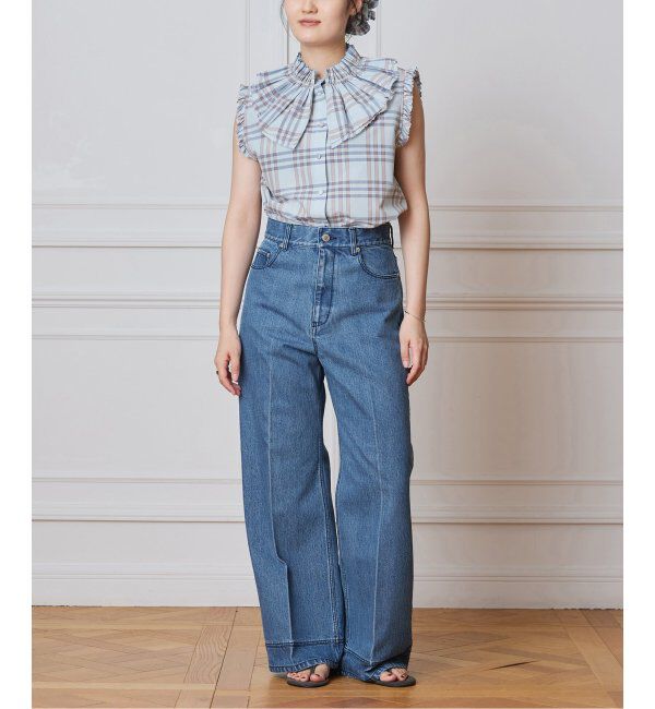 IENA LA BOUCLE「IENA LA BOUCLE C/Pポプリンフリルカラーシャツ」|シャツ・ブラウス|