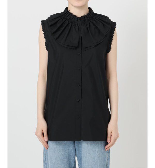 IENA LA BOUCLE「IENA LA BOUCLE C/Pポプリンフリルカラーシャツ」|シャツ・ブラウス|