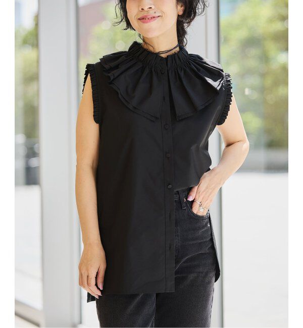 IENA LA BOUCLE「IENA LA BOUCLE C/Pポプリンフリルカラーシャツ」|シャツ・ブラウス|
