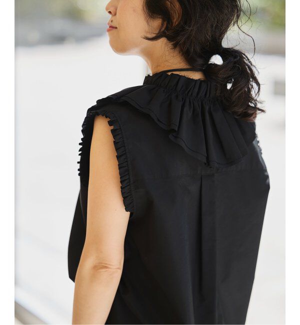 IENA LA BOUCLE「IENA LA BOUCLE C/Pポプリンフリルカラーシャツ」|シャツ・ブラウス|