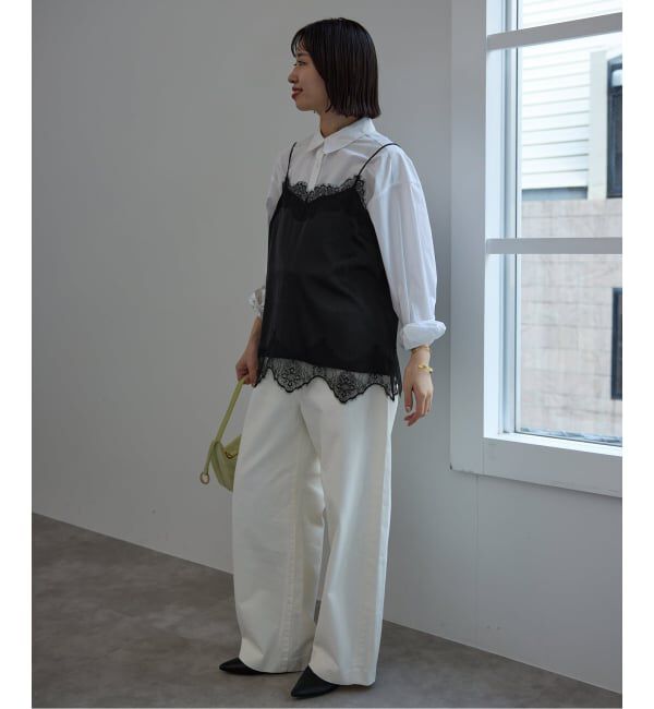 SLOBE IENA「《追加》サテンレースキャミソール」|キャミソール|