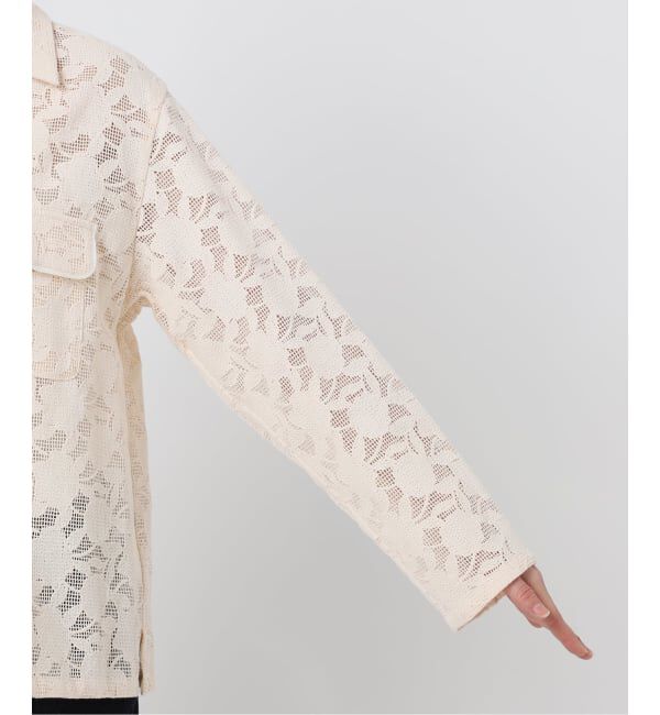 SLOBE IENA「ブロイダーレースオープンカラーシャツ」|シャツ・ブラウス|