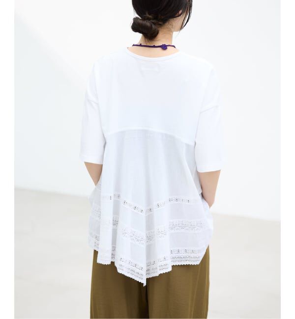 IENA「《予約》AAYUSHI/アユーシ バックスカーフハーフスリーブトップス SGN08110」|Tシャツ・カットソー|