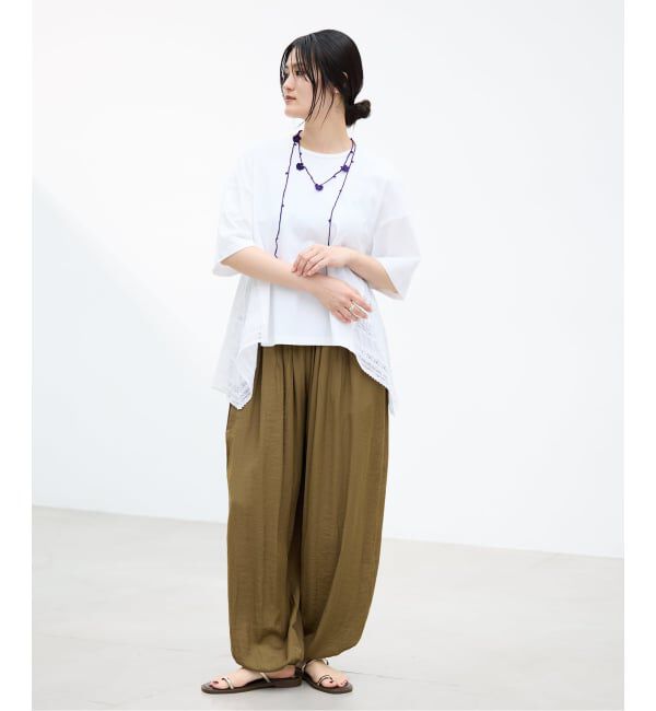 IENA「《予約》AAYUSHI/アユーシ バックスカーフハーフスリーブトップス SGN08110」|Tシャツ・カットソー|