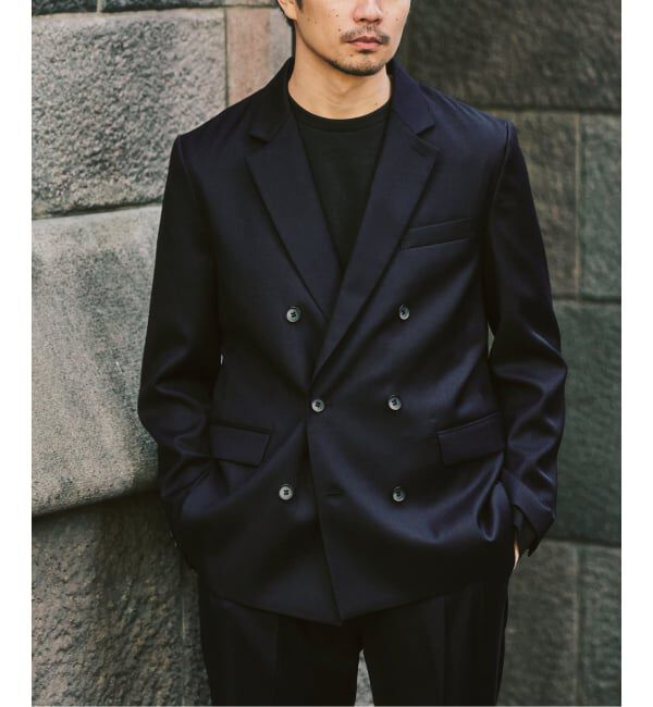 417 EDIFICE「TW ツイル  W ジャケット "セットアップ着用可能"」|テーラードジャケット|ブラック A