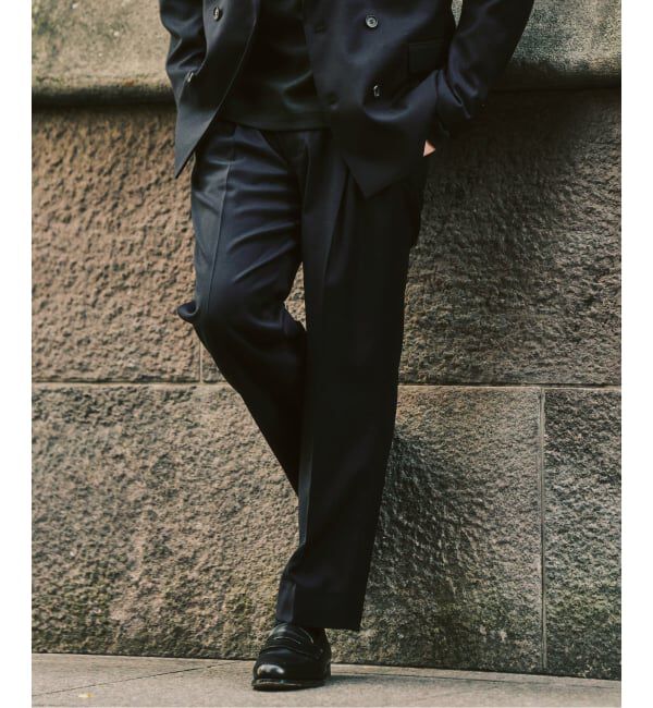 417 EDIFICE「TWツイル 2タックパンツ "セットアップ着用可能"」|スラックス|ブラック A