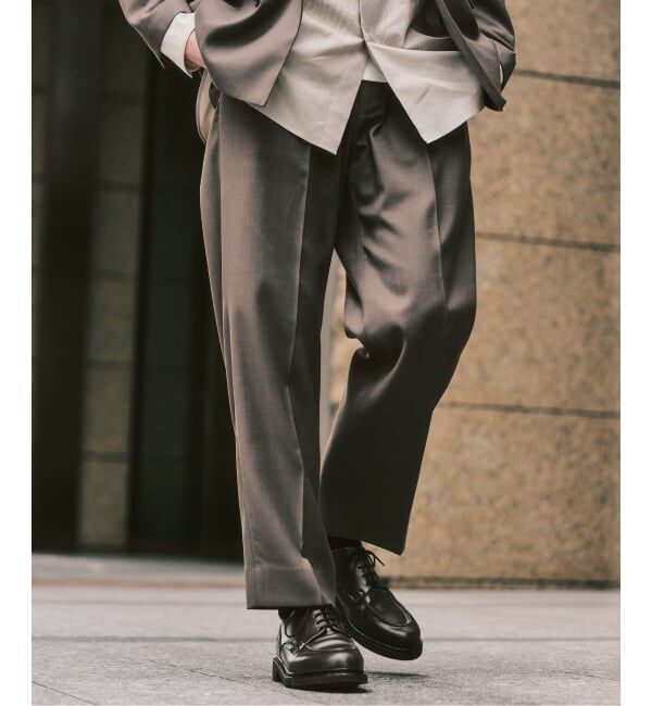 417 EDIFICE「TWツイル 2タックパンツ "セットアップ着用可能"」|スラックス|ベージュ