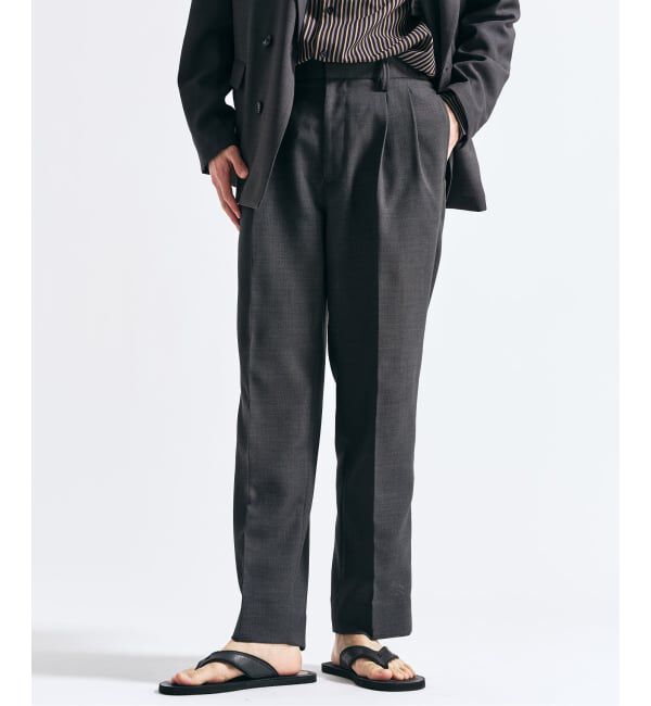 417 EDIFICE「【EVALET / エバレット】メッシュ 2タックパンツ "セットアップ着用可能"」|スラックス|グレー