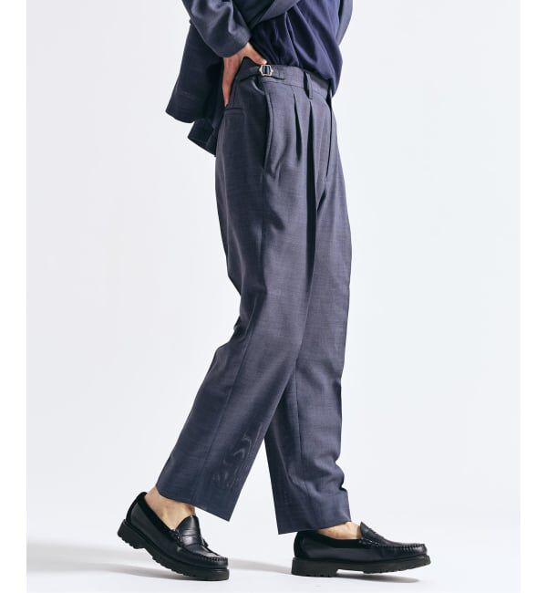 417 EDIFICE「【EVALET / エバレット】メッシュ 2タックパンツ "セットアップ着用可能"」|スラックス|