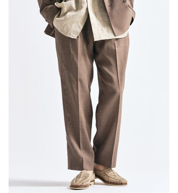 417 EDIFICE「【EVALET / エバレット】メッシュ 2タックパンツ "セットアップ着用可能"」|スラックス|ベージュ