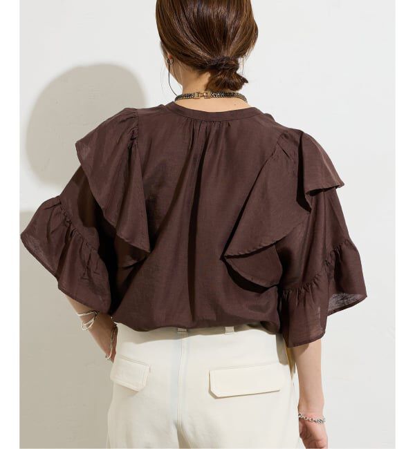 JOURNAL STANDARD「《追加予約3》ソフトクロスフリルスリーブブラウス」|シャツ・ブラウス|