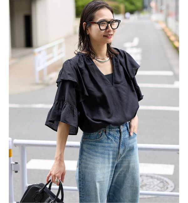 JOURNAL STANDARD「《追加予約3》ソフトクロスフリルスリーブブラウス」|シャツ・ブラウス|