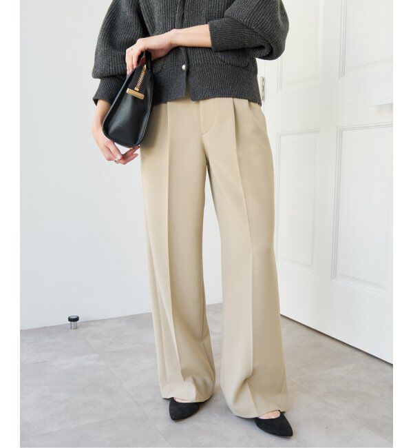 Spick and Span「《追加》ダブルクロスツータックパンツ」|スラックス|