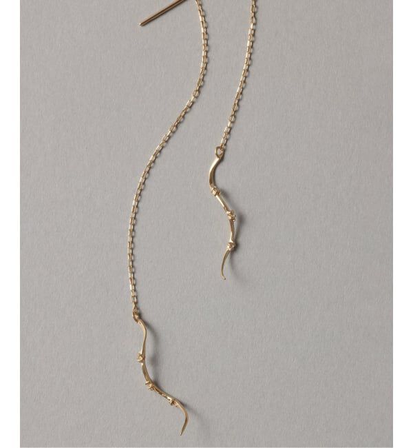 Lilas by Spick&Span「ウェーブステーションダイヤアメリカンピアス K10（両耳）」|ピアス|